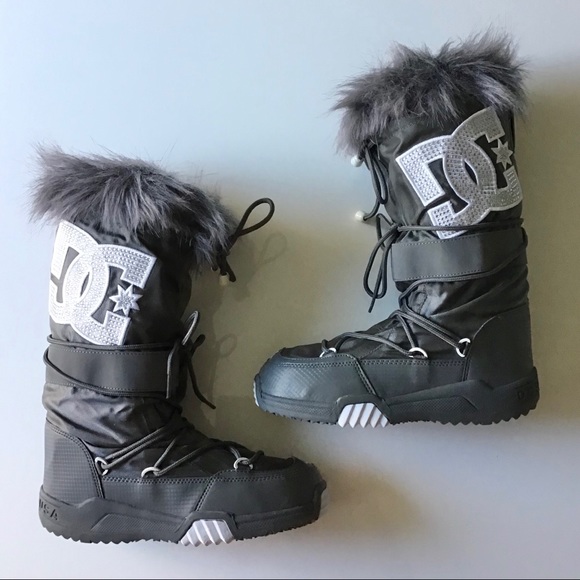 Nib Dc Snow Moon Boots Gray Chalet 